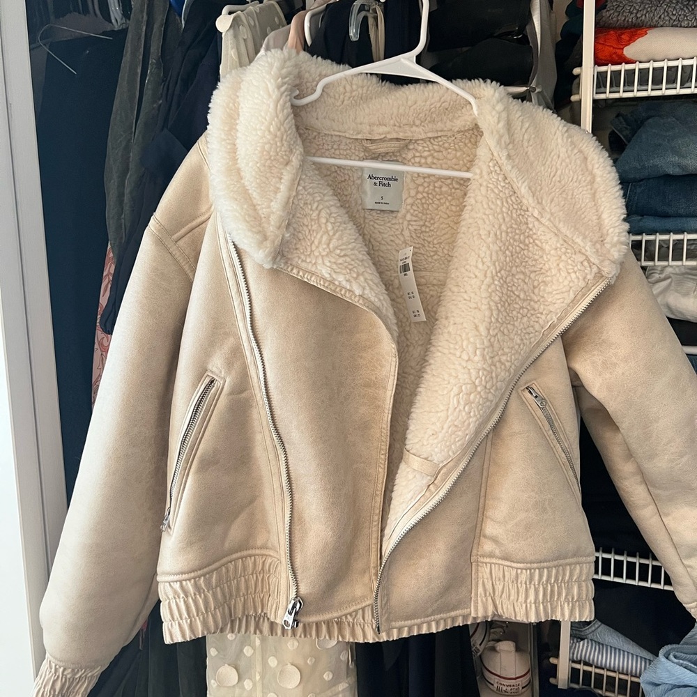 Abercrombie Vegan Suede Sherling Jacket